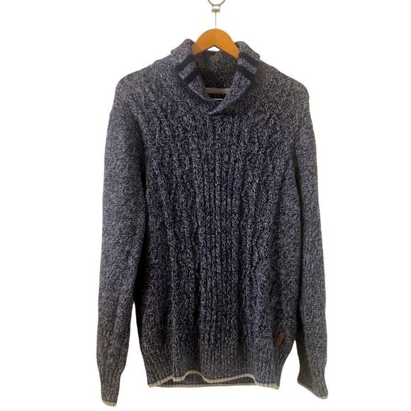 Roots Men’s Pullover Shawl Collar Cabin Sweater Size XL TG Blue - Picture 1 of 8